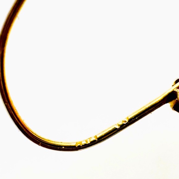 Vintage 14 KT Gold Hoop Dainty Earrings - Picture 4 of 11